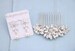 Bridal hair piece with Pearl drop Wedding earrings Silver Wedding hair comb Side bridal headpiece Rhinestone Wedding hair bling Bridal comb