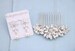 Bridal hair piece with Pearl drop Wedding earrings Silver Wedding hair comb Side bridal headpiece Rhinestone Wedding hair bling Bridal comb 