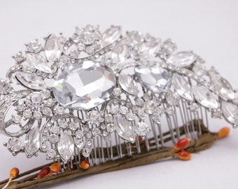 Wedding Crystal Hair Piece Silver Wedding hair comb Rhinestone headpiece Wedding hair jewelry Bridal hair accessories for bun Wedding comb