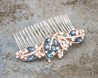 Montana Crystal hair comb Rose gold Wedding hair piece Wedding hair jewelry Bridal hair accessories for bun Wedding hair comb Gold veil comb