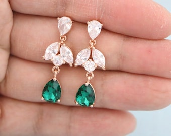 Gold Bridal earring drop Blue Navy Crystal Earrings Royal blue dangle earrings Sapphire Bridal Earrings deep blue wedding earring Bridesmaid