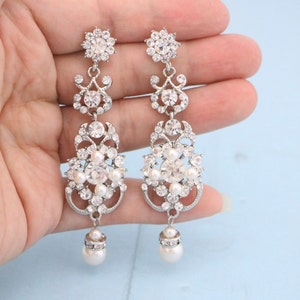 Pearl drop Bridal earrings Bridal pearl earrings Gold Bridal earrings drop Rose gold Wedding earrings bridal jewelry earrings gold earrings