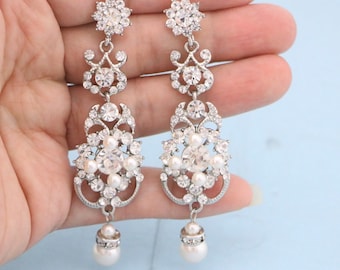 Pearl drop Bridal earrings Bridal pearl earrings Gold Bridal earrings drop Rose gold Wedding earrings bridal jewelry earrings gold earrings
