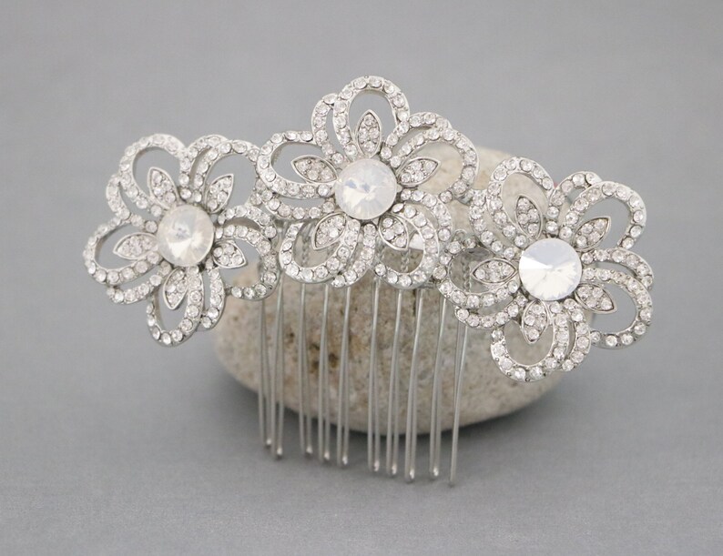 Opal /& Crystal Bridal Comb Petite Opal Bridal Comb Opal Wedding Comb Bridal Hair Comb Wedding Hair Comb Opal Comb Navy blue hair comb Boho