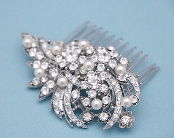 wedding comb with pearls Crystal Wedding Hair Comb Pearl Bridal Hair Comb Bridal Hair Accessories Pearl Hair Comb Bridal Hair Piece Wedding