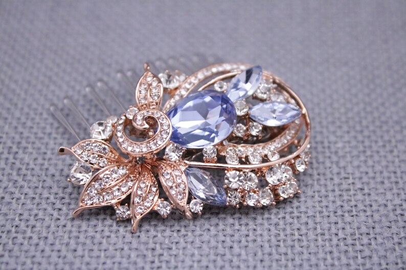 Vintage Inspired Something Blue Crystal Rhinestone Hair Comb,Wedding,Bridal hair comb,Wedding hair comb blue Wedding Light Sapphire Boho