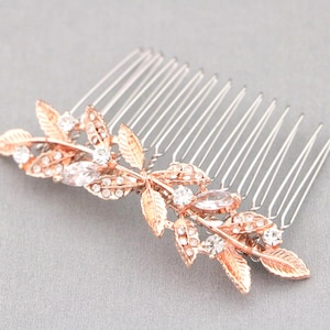Gold Wedding comb Side Bridal hair jewelry Wedding hair clip Wedding hair bling Bridal headpiece Wedding hair accessories Rose gold Bridal