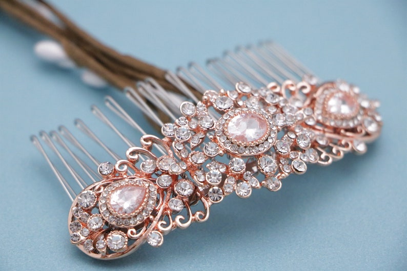 wedding comb rose gold hair accessories wedding hair comb Rhinestone hair piece Wedding hair comb Silver Bridal hair comb Crystal hair comb