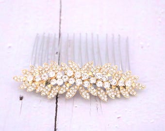 Bridal hair comb Gold veil comb Wedding hair accessories for bun Rose gold Bridal hair piece Wedding hair comb Bridal headpiece Wedding comb