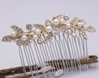 Crystal and Gold Hair Accessories bridal hair comb updo Rose Gold Bridal Headpieces Silver Wedding hair comb Rhinestone Bridal comb Wedding