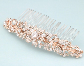 Crystal Bridal Hair Comb: Silver Wedding Hair Piece Large Wedding hair clip Bridal hair piece Wedding hair comb Rhinestone hair comb Gold