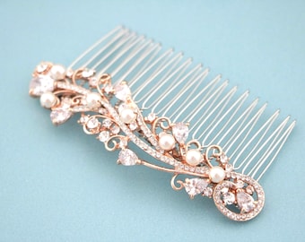 Rose gold Rhinestone Bridal Comb Gold Wedding Hair Accessory Bridal hair clip Wedding hair jewelry Silver Wedding hair comb Bridal headpiece