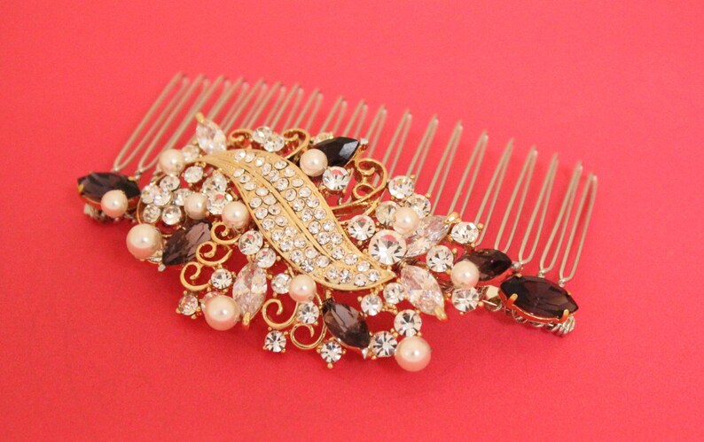 bridal hair comb silver and blue wedding hair piece comb wedding hair combs rhinestone wedding comb pearl Bridal comb Crystal hair comb Prom