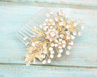 Gold hair vine Pearl hair piece Rose gold Wedding hair vine Wedding hair jewelry Bridal hair accessories for bun Silver Wedding headpiece