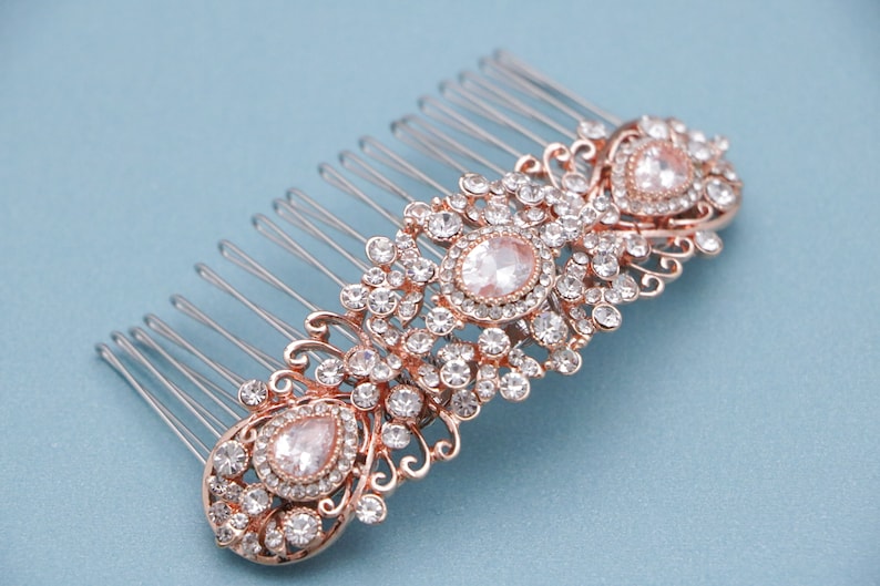wedding comb rose gold hair accessories wedding hair comb Rhinestone hair piece Wedding hair comb Silver Bridal hair comb Crystal hair comb
