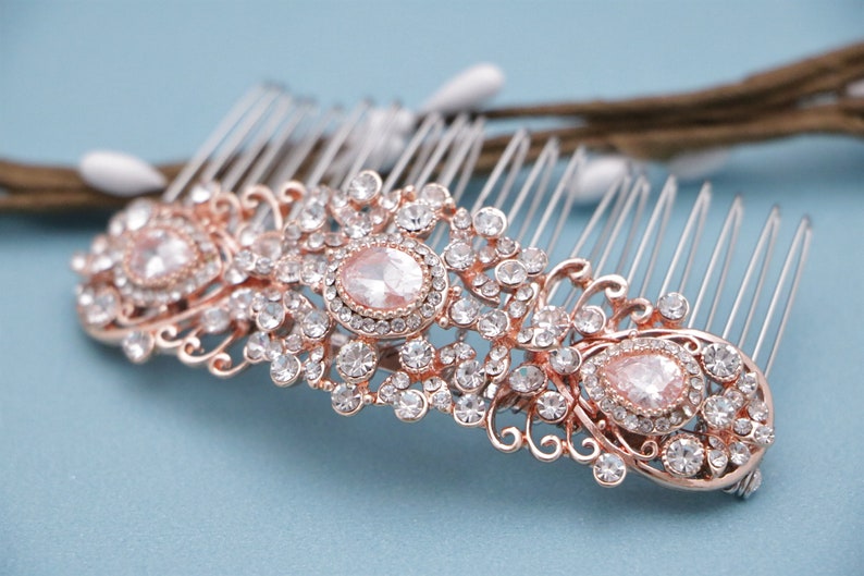wedding comb rose gold hair accessories wedding hair comb Rhinestone hair piece Wedding hair comb Silver Bridal hair comb Crystal hair comb