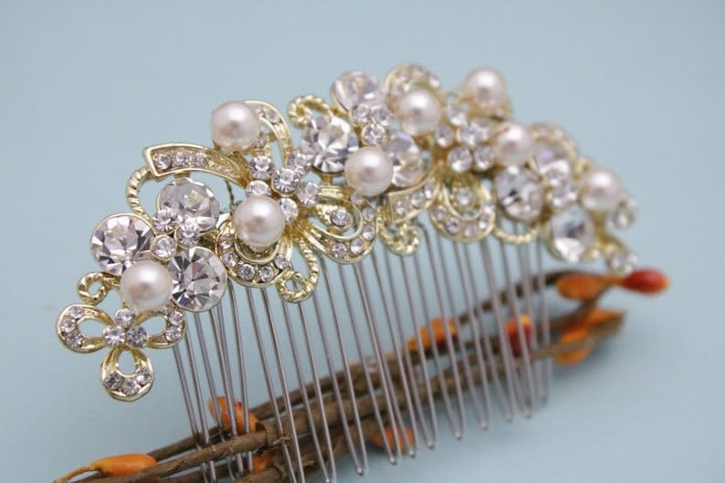 wedding earrings for brides pearl bridal earring and hair comb set crystal earrings chandelier Wedding hair comb earrings Bridal hair comb