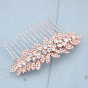 Wedding Rose Gold Hair Comb Crystal and Gold Hair Accessories Wedding Hair Accessories for Bun Silver Wedding hair comb Bridal hair jewelry