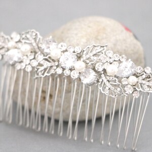 Pearl Gold Hair Comb Wedding Hair Accessories for Bun Rose Gold Bridal Headpieces Crystal vine comb  Gold Wedding comb Wedding hair jewelry