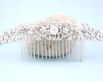 Silver Rhinestone Wedding Hair Comb - Bridal Hair Accessory Crystal hair comb Wedding hair comb Gold veil comb Rose gold Bridal hair piece