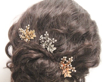 Silve,Gold or Rose gold Wedding hair comb Side hair pins Wedding hair accessories Crystal hair pins Bridal hair comb Wedding hair jewelry