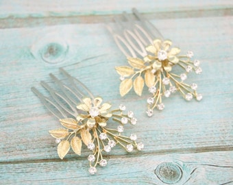bridesmaid hair comb small crystal hair comb bohemian rose gold comb bridal side hair comb wedding veil clip Bridal hair comb updo Wedding