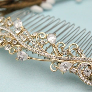 wedding hair comb rose gold Wedding hair piece Gold Wedding comb Rhinestone hair pins Bridal hair comb Vintage style Bridal comb Prom hair