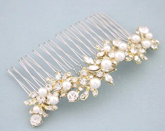 bridal comb hairpiece rose gold veil comb Wedding hair comb Side bridal headpiece Wedding hair accessories Bridal hair jewelry Wedding comb