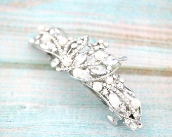 Wedding barrette & clips Wedding hair comb Silver Bridal hair accessories for bun Gold veil clip Rose gold Bridal hair clip Wedding comb