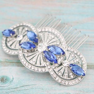wedding hair piece silver blue bridal comb bridal veil comb opal hair clip Blue Hair Accessories Rose gold Wedding hair comb Gold Bridal pin