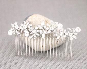 Bridal hair clip Large Wedding hair comb Gold veil comb Rose gold Wedding hair jewelry Bridal hair comb Rhinestone Wedding comb Bridal comb