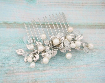 rose gold rhinestone hair comb Boho hair comb Silver Wedding hair comb Bridal hair accessories Headpiece Wedding comb Bridal hair piece Gold