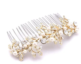Bridal hair accessories hair comb Gold veil clip Wedding hair comb Rose gold Bridal hair piece Wedding hair jewelry Bridal hair comb Pearl