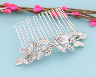 Rose Gold Bridal Headpieces Wedding Hair Accessories for Bun Wedding Head Clip for Bride Gold veil comb Side Wedding hair comb Bridal comb