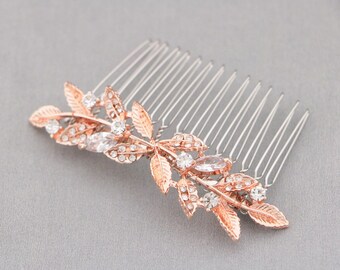 rose gold wedding comb wedding side hair comb crystal hair piece wedding hair bling sparkle hair comb Silver Wedding hair comb Rhinestone