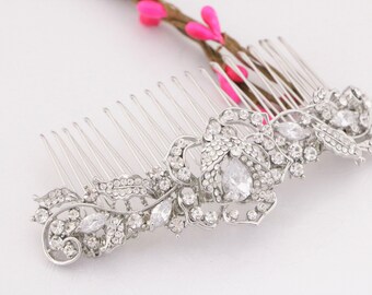 Silver Wedding hair accessories Gold veil comb Wedding hair piece Wedding hair comb Rose gold Bridal comb Wedding hair jewelry Bridal comb