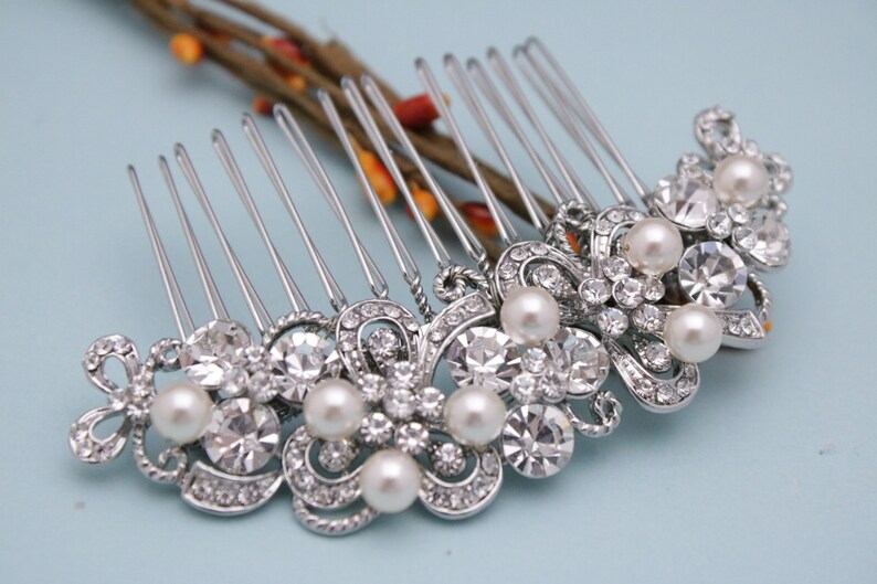 Bridal hair accessories pearl Wedding hair comb Crystal Bridal comb Wedding hair piece Rhinestone Wedding comb Boho Bridal hair comb Prom