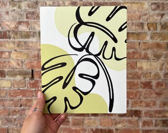 Monstera Line Art Print: Minimalist Botanical Home Decor