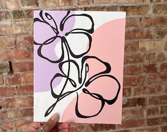 Hibiscus Line Art Print, Plant Line Art Print, Plant Art, Minimalist Art, Single Line Art, Wall Home Decor, Acrylic Print, Fine Art Print