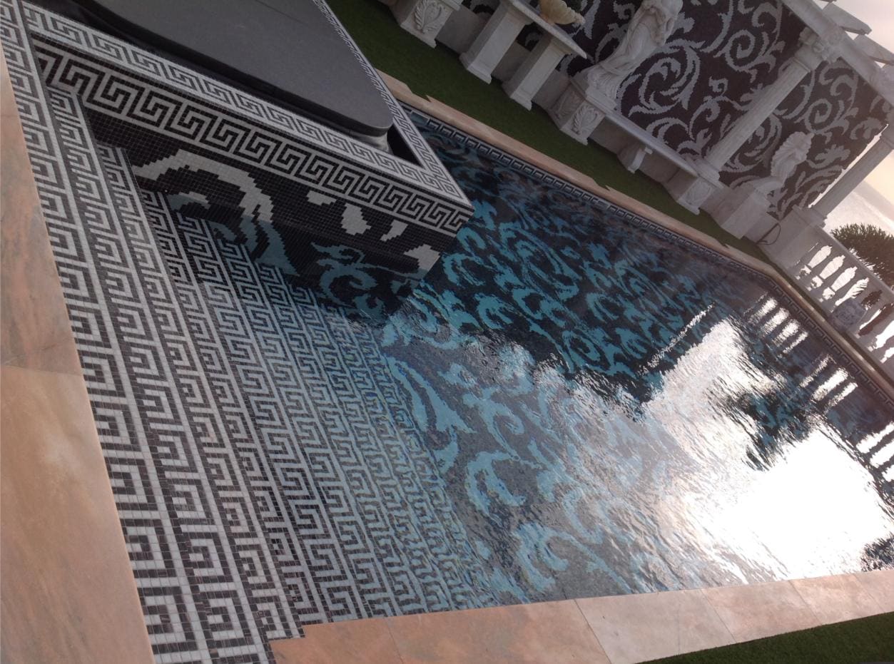 Handmade Ras Pool Custom Swimming Pool Mosaics | Glass & Stone Pool Tile Art | Jacuzzi ...