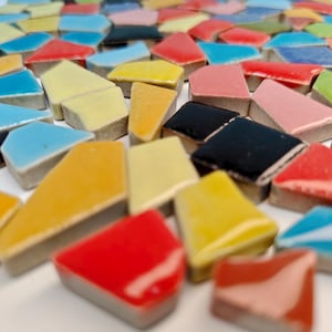 Vibrant Irregular Ceramic Mosaic Tiles | Random Color Mix | DIY Craft & Art Supplies | 250g Packs | 2 Size Options (M/S)