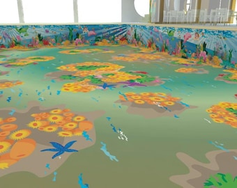 Mosaico de cerámica personalizado para piscinas / Arte de azulejos de piscina hechos a mano / Mural de piscina submarina a medida