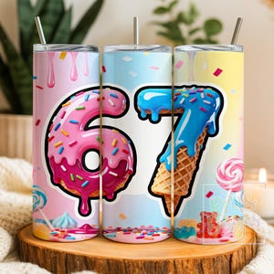 Envoltorio para vaso con caramelos de 67 memes, chispas de helado y glaseado pastel (590 g)