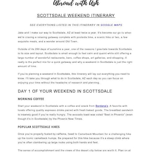 2-Day Itinerary for Scottsdale, Arizona - PDF Download