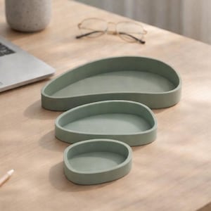 Nesting Trays Minimalist Desk Organizer Set Modern Catchall Tray Stackable Storage for Keys Jewelry Office Decor