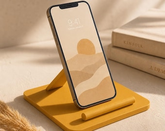 Phone Stand 3D Printed Desk Holder for Smartphones Minimalist Desktop Phone Dock