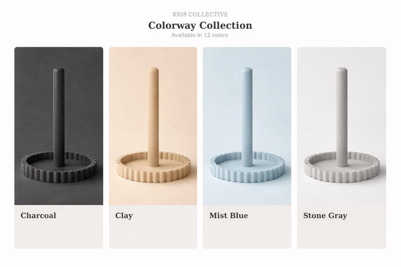 Soporte para toallas de papel, soporte para rollo de cocina moderno, organizador minimalista de encimera, soporte de pie para toallas de papel, decoración del hogar imagen 7