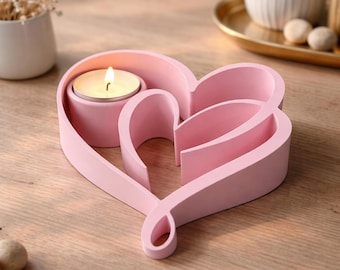 Heart Tealight Holder, Modern Tabletop Decor, Valentines Day, Love, Gift,