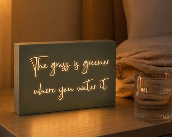 The Grass Is Greener Lightbox Sign LED Night Light Decor