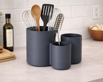 Utensil Holder Modern Kitchen Organizer Minimalist Crock Countertop Storage for Cooking Tools Kitchen Decor